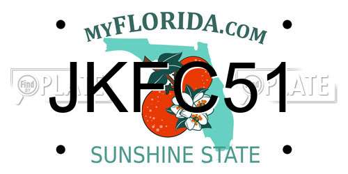 JKFC51 Florida License Plate