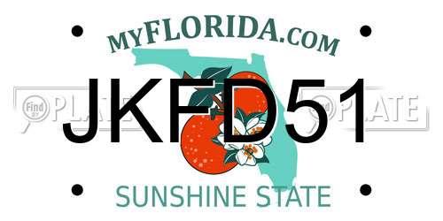 JKFD51 Florida License Plate
