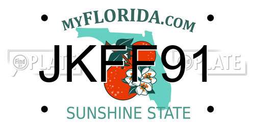 JKFF91 Florida License Plate