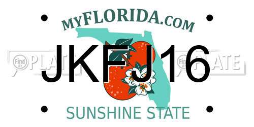 JKFJ16 Florida License Plate