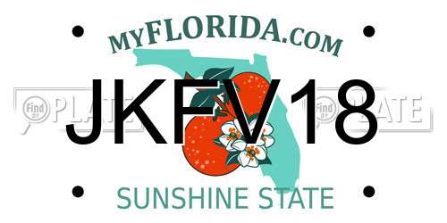 JKFV18 Florida License Plate