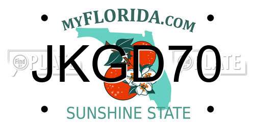 JKGD70 Florida License Plate