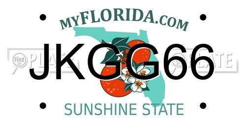 JKGG66 Florida License Plate