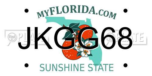 JKGG68 Florida License Plate