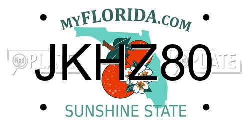 JKHZ80 Florida License Plate