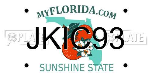 JKIC93 Florida License Plate