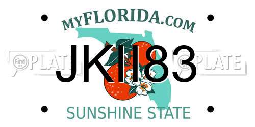 JKII83 Florida License Plate