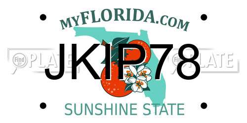JKIP78 Florida License Plate