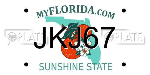 JKJ67 Florida License Plate