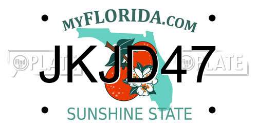 JKJD47 Florida License Plate