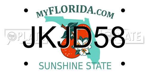 JKJD58 Florida License Plate