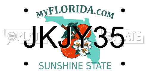 JKJY35 Florida License Plate