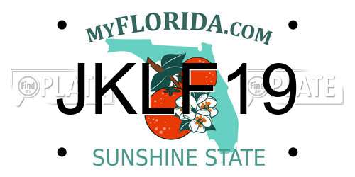 JKLF19 Florida License Plate