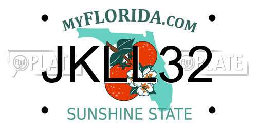 JKLL32 Florida License Plate