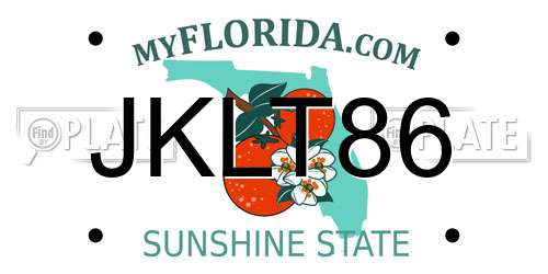 JKLT86 Florida License Plate