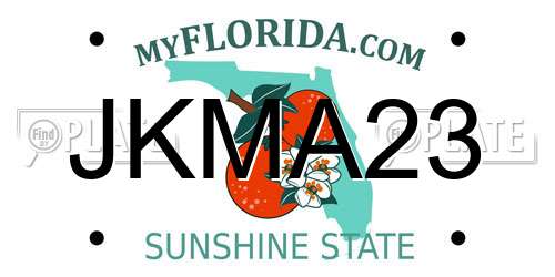 JKMA23 Florida License Plate