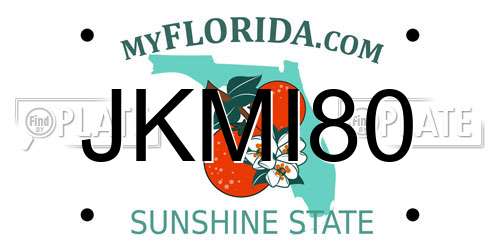 JKMI80 Florida License Plate