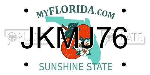 JKMJ76 Florida License Plate