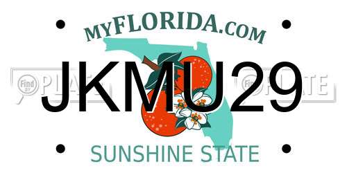JKMU29 Florida License Plate