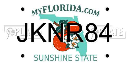 JKNR84 Florida License Plate