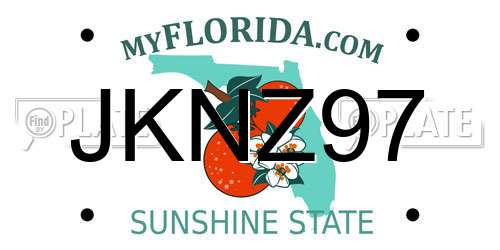 JKNZ97 Florida License Plate