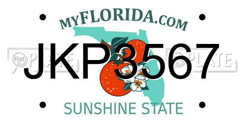 JKP3567 Florida License Plate