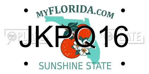 JKPQ16 Florida License Plate