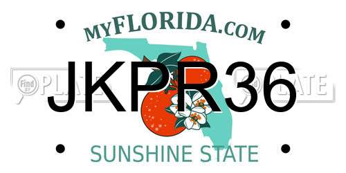 JKPR36 Florida License Plate