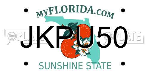 JKPU50 Florida License Plate