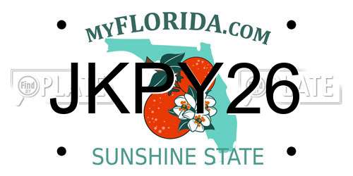 JKPY26 Florida License Plate
