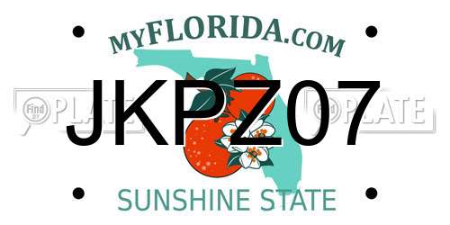 JKPZ07 Florida License Plate