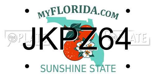 JKPZ64 Florida License Plate