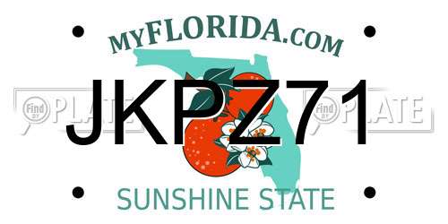 JKPZ71 Florida License Plate