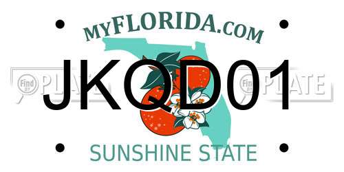 JKQD01 Florida License Plate