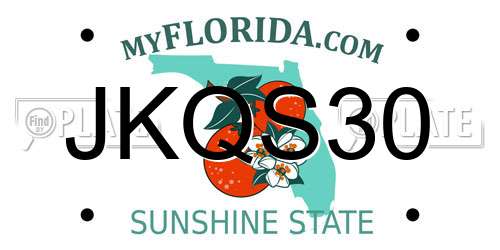 JKQS30 Florida License Plate