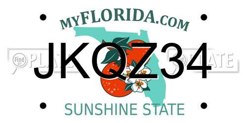 JKQZ34 Florida License Plate