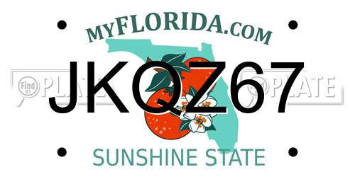 JKQZ67 Florida License Plate