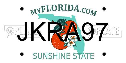 JKRA97 Florida License Plate