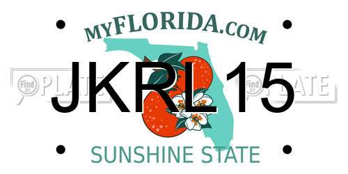 JKRL15 Florida License Plate