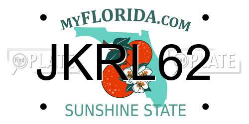 JKRL62 Florida License Plate