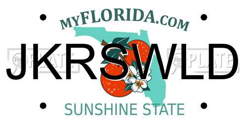 JKRSWLD Florida License Plate