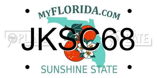 JKSC68 Florida License Plate