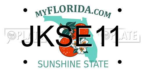 JKSE11 Florida License Plate