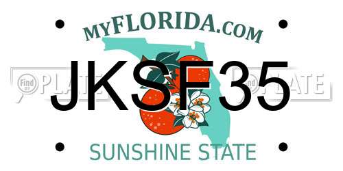 JKSF35 Florida License Plate