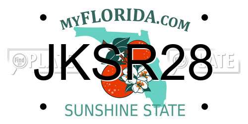 JKSR28 Florida License Plate