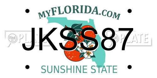 JKSS87 Florida License Plate
