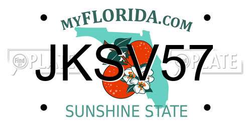 JKSV57 Florida License Plate