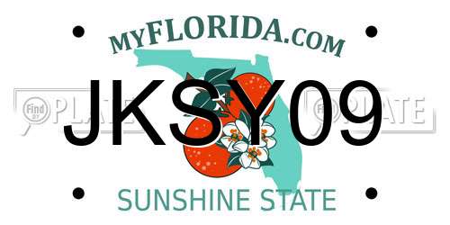 JKSY09 Florida License Plate