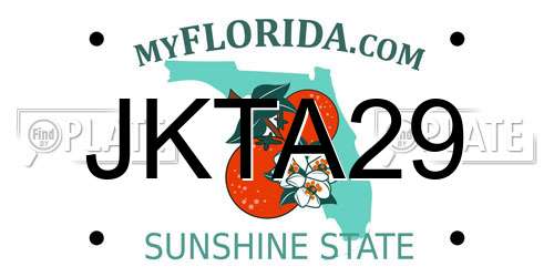 JKTA29 Florida License Plate