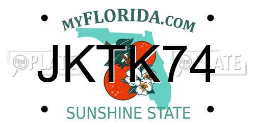 JKTK74 Florida License Plate